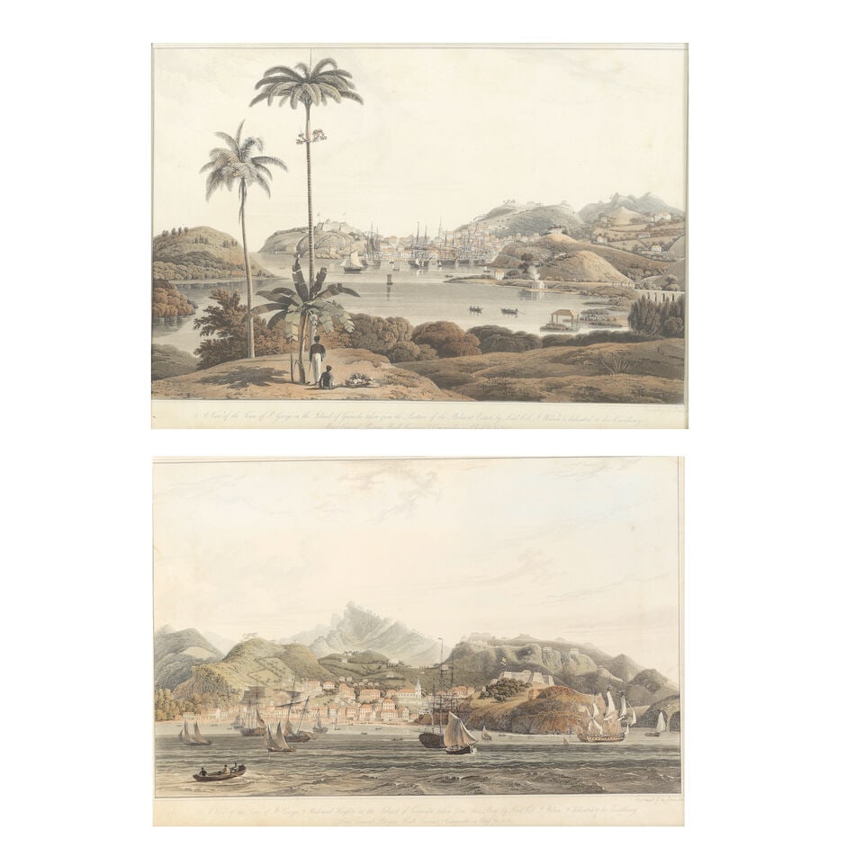 William Daniell RA (British, 1769-1837), After Lieutenant Colonel J. Wilson 'A View of the Town ...: William Daniell RA (British, 1769-1837), After Lieutenant Colonel J. Wilson 'A View of the Town of St George & Richmond Heights in the Island of Grenada, taken from the Bay'; 'A View of the Town of St