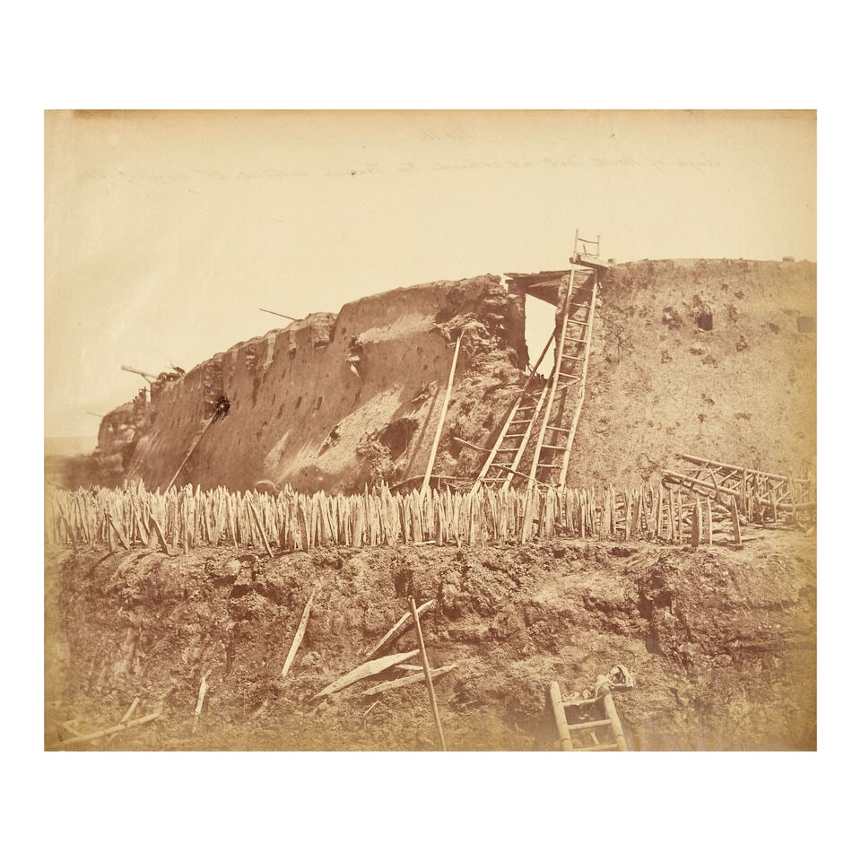 CHINA - SECOND OPIUM WAR BEATO (FELICE) A pair of views of the Taku North Fort, after its captu...: CHINA - SECOND OPIUM WAR BEATO (FELICE) A pair of views of the Taku North Fort, after its capture on 21 August 1860 by the French and British troops during the Second Opium War, albumen prints, captio