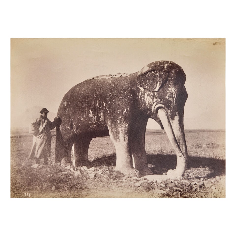 CHINA - SACRED WAY, NEAR BEIJING Eight fine views of the giant statues (elephants, horse, camel,... - 2