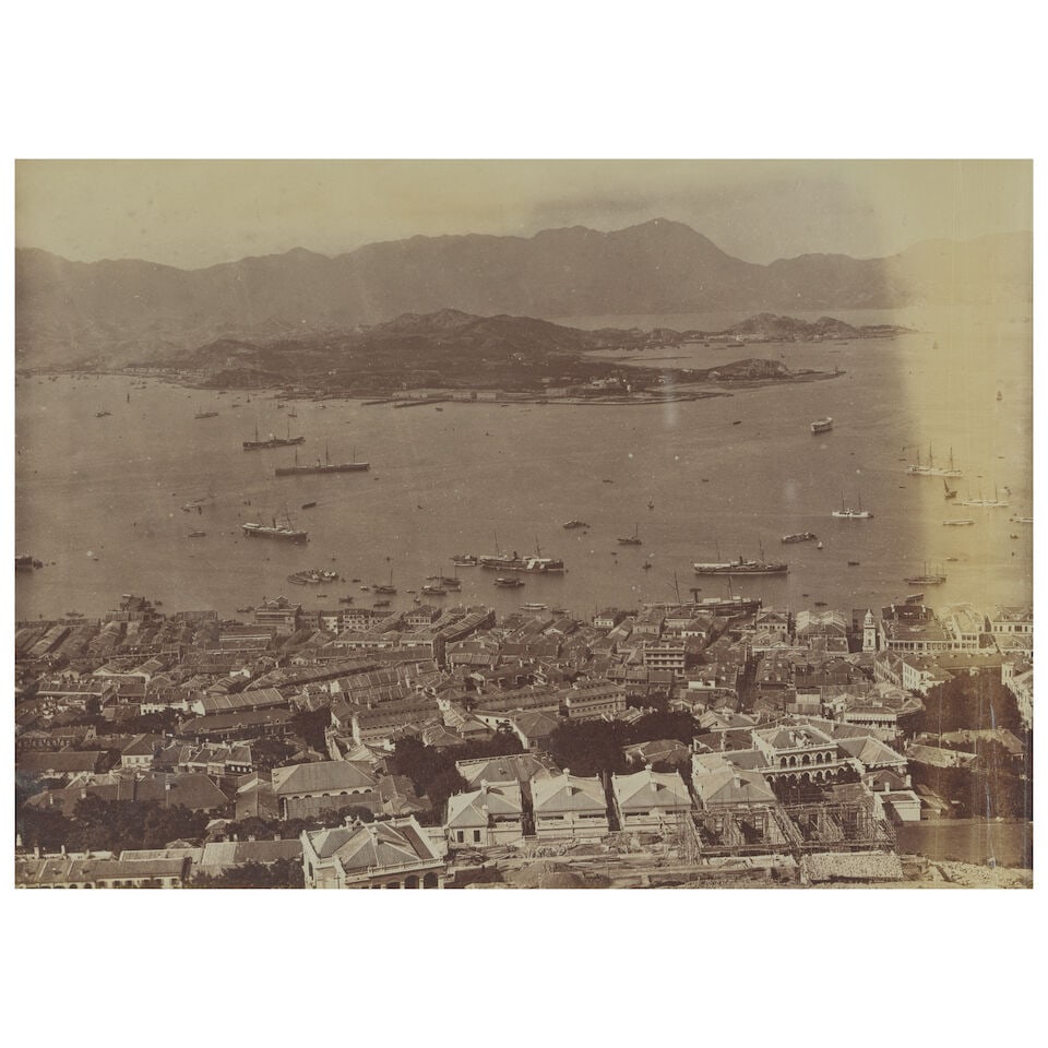 CHINA - HONG KONG Two 3-part panoramas of Hong Kong, [1880s] (2) - 2