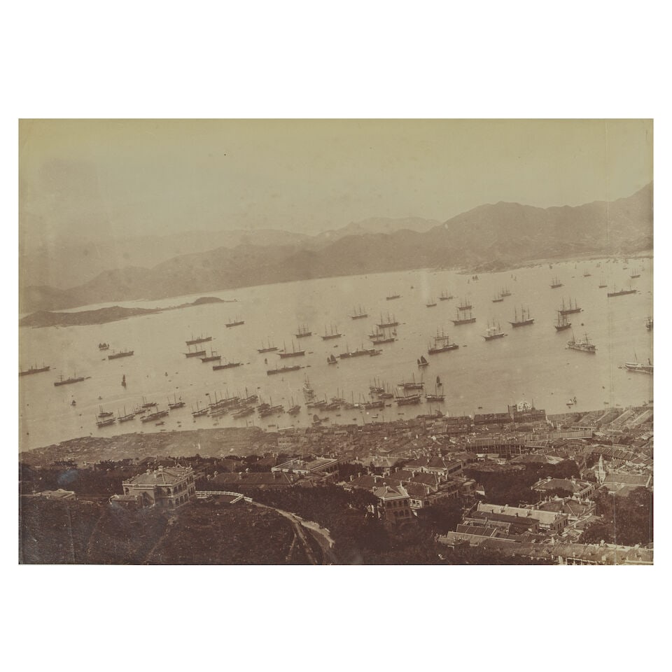 CHINA - HONG KONG Two 3-part panoramas of Hong Kong, [1880s] (2) - 3
