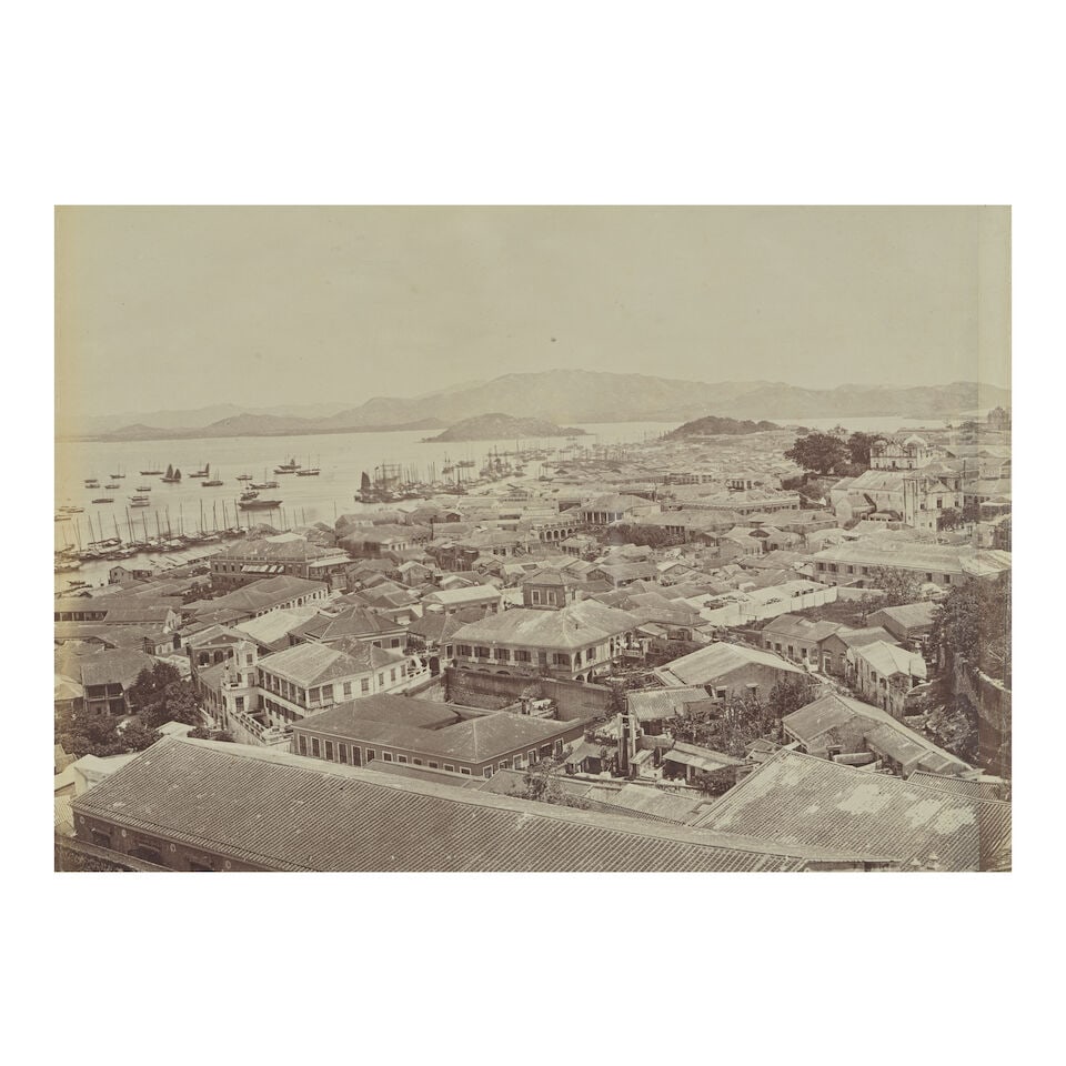 CHINA - HONG KONG Two 3-part panoramas of Hong Kong, [1880s] (2) - 6