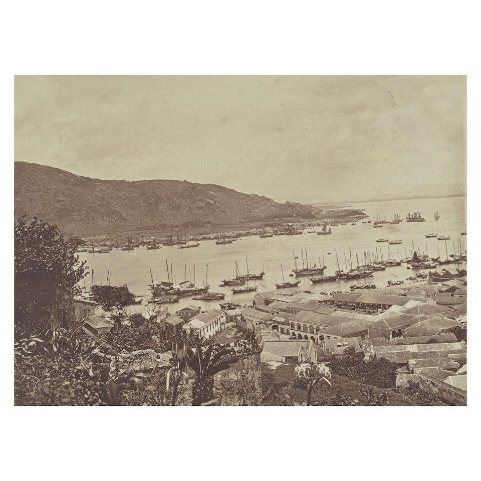 CHINA - HONG KONG Two 3-part panoramas of Hong Kong, [1880s] (2) - 7
