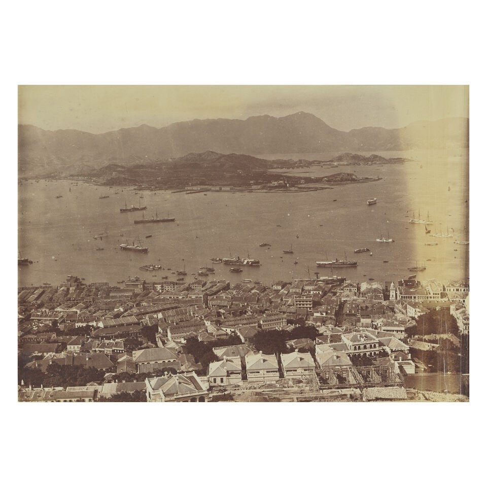 CHINA - HONG KONG Two 3-part panoramas of Hong Kong, [1880s] (2) - 9