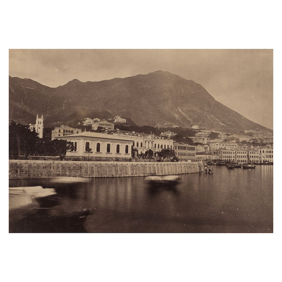CHINA - HONG KONG Two panoramas of Hong Kong (one 3-part joined as 2 sheets, one 2-part); View o... - 3