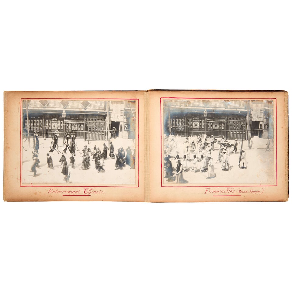 CHINA An unusual album of portraits (mostly women, some actors) and several views, [c.1900] - 2