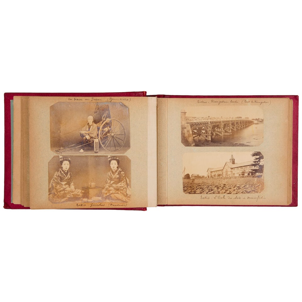 JAPAN Album of 45 photographs, comprising: 22 studio portraits (including the Meiji Emperor by U... - 2
