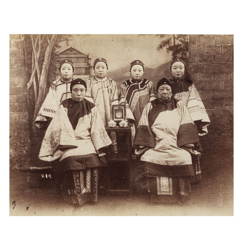 CHINA Five portrait groups of Mandarin, or well-to-do Chinese family groups, and 2 single studio... - 3