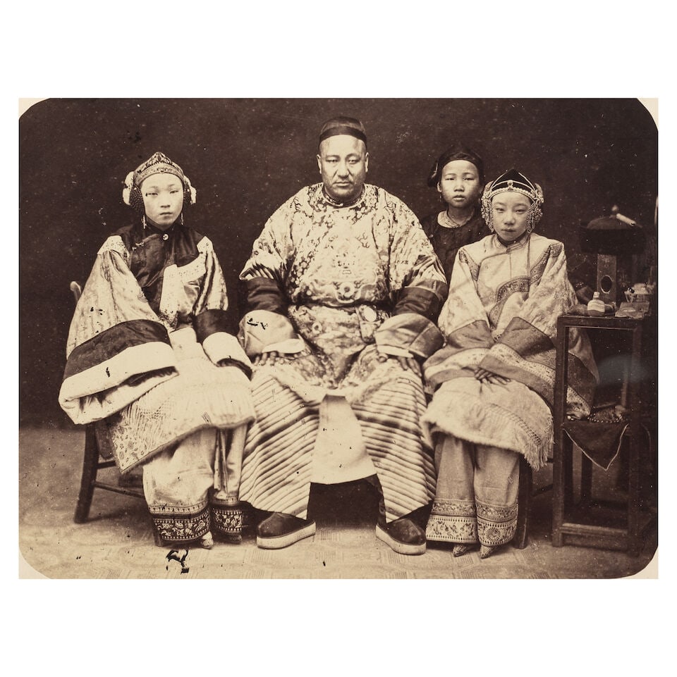 CHINA Five portrait groups of Mandarin, or well-to-do Chinese family groups, and 2 single studio... - 4
