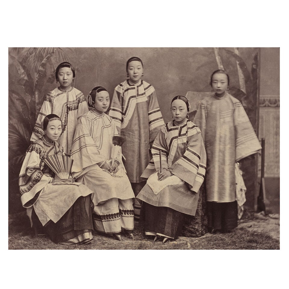 CHINA Five portrait groups of Mandarin, or well-to-do Chinese family groups, and 2 single studio... - 5