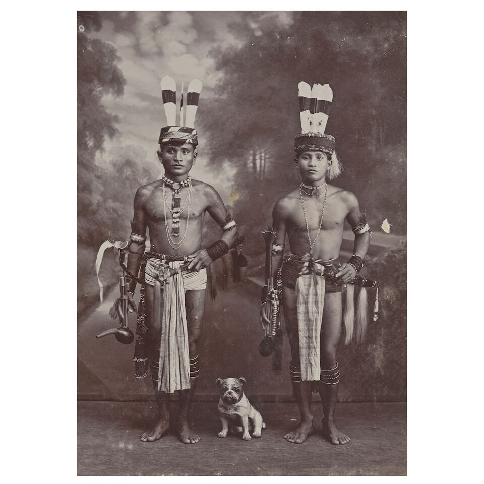 SOUTHEAST ASIA - SARAWAK AND MALAYSIA A group of eighteen views, street scenes and colonial resi...: SOUTHEAST ASIA - SARAWAK AND MALAYSIA A group of eighteen views, street scenes and colonial residencies of Sarawak, and portraits of local inhabitants, gelatin silver prints, mounted on 3 album sheets