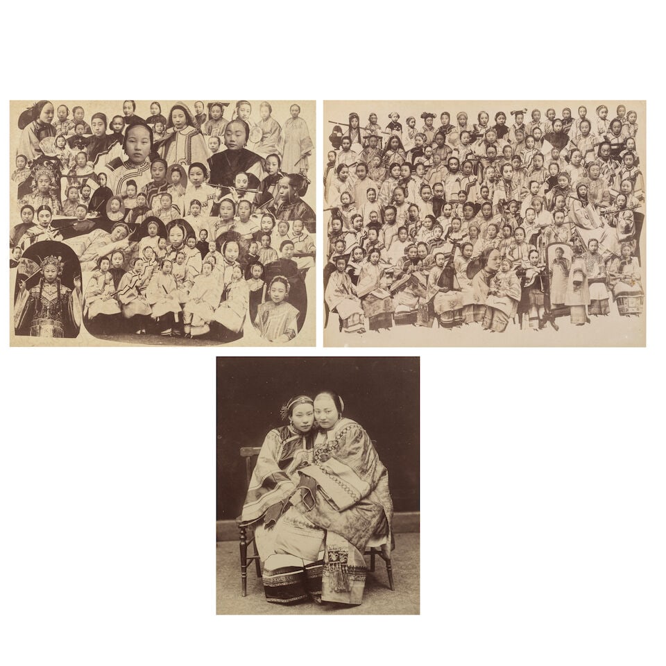 CHINA Two collage photo images of young Chinese women (approx. 100 in in one, approx. 60 in othe... - 2
