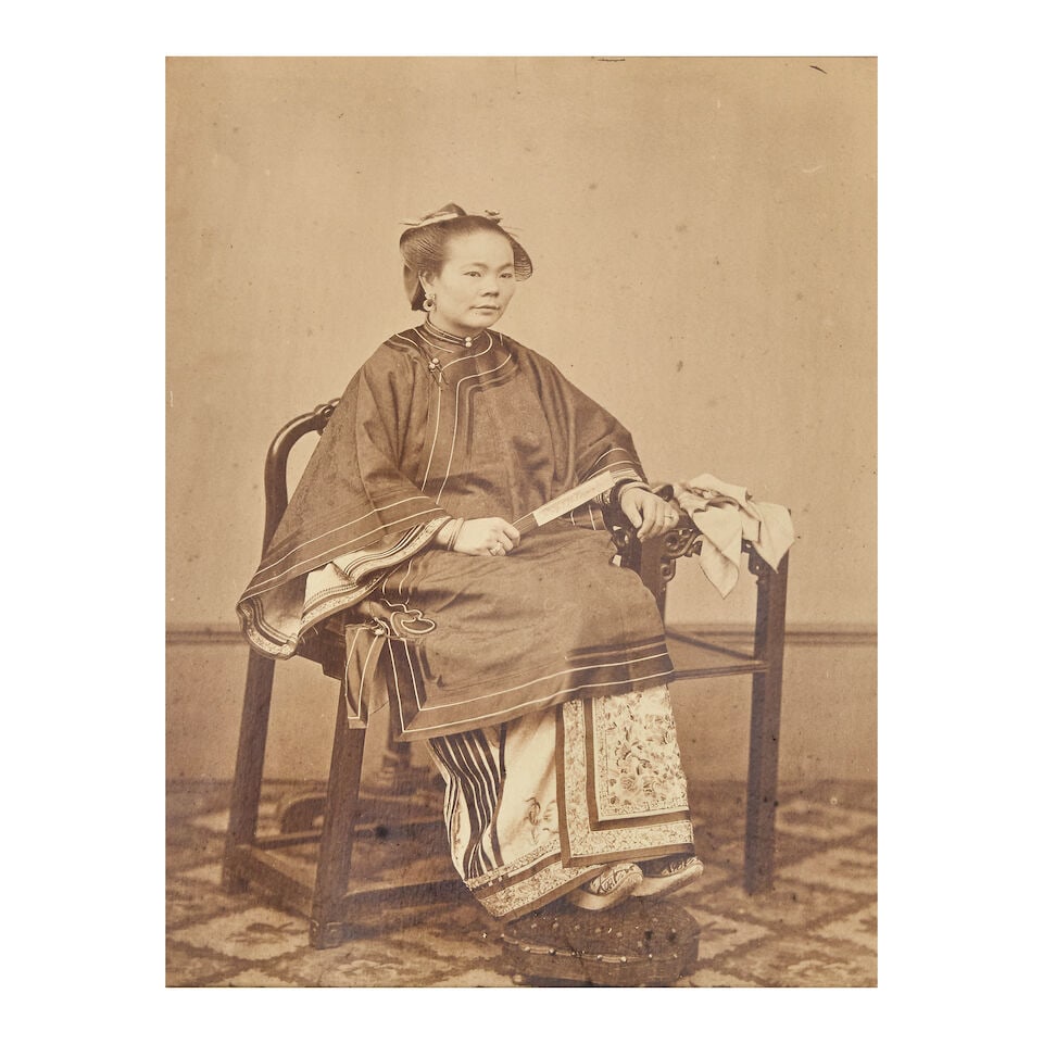 CHINA FLOYD (WILLIAM P.) Chinese lady; two Chinese ladies; four opera actors in costume, 1870s (3): CHINA FLOYD (WILLIAM P.) Chinese lady; two Chinese ladies; four opera actors in costume, albumen prints, the actors faded, window-mounted, images to view approx. 240 x 180mm., 1870s (3) Footnotes: Thr