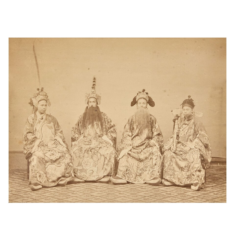 CHINA FLOYD (WILLIAM P.) Chinese lady; two Chinese ladies; four opera actors in costume, 1870s (3) - 2