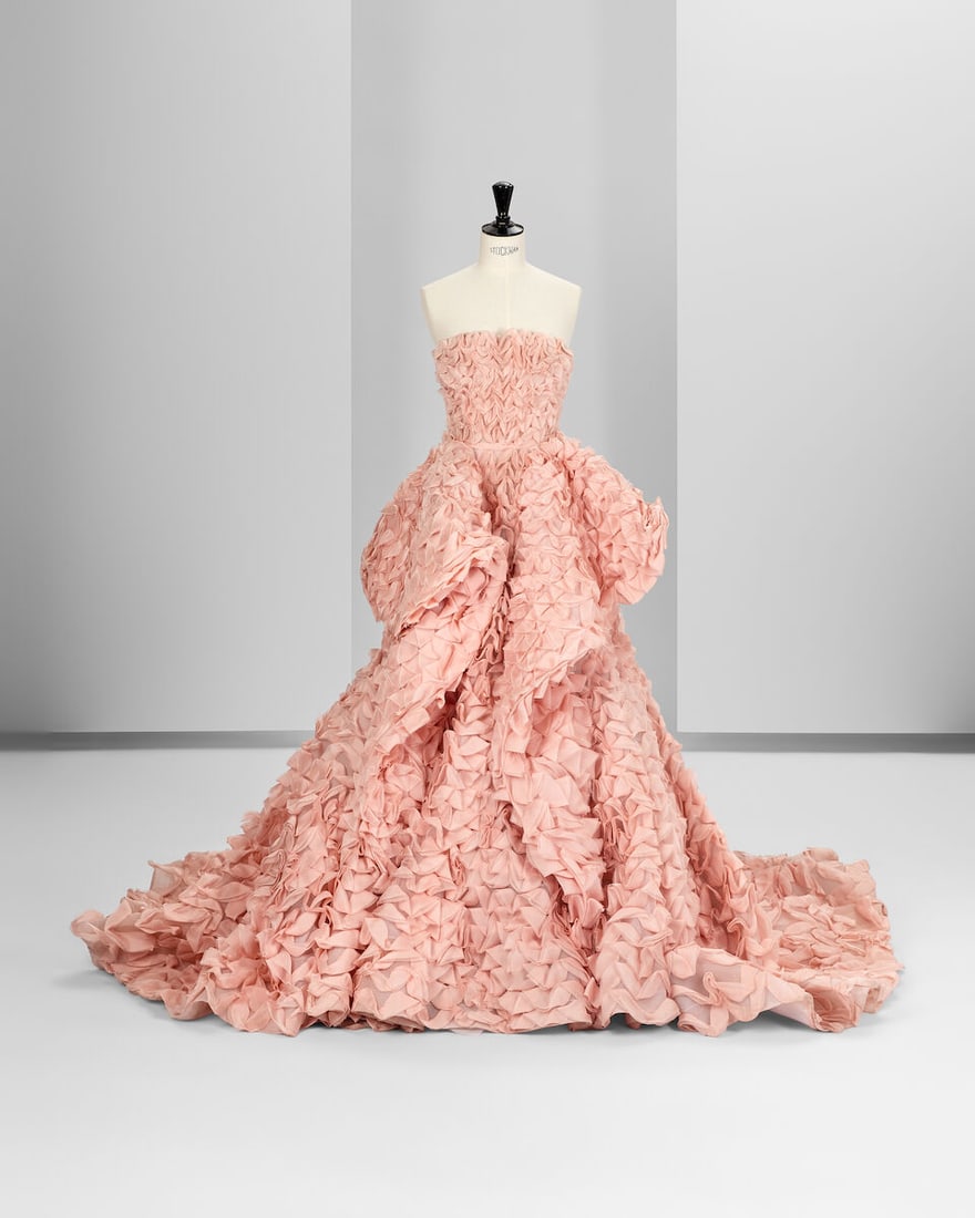 Ralph & Russo Haute Couture: Blush Pink Silk Organza Strapless Ballgown Spring/Summer : Ralph & Russo Haute Couture: Blush Pink Silk Organza Strapless Ballgown Spring/Summer 2016, Runway Look 40 Blush pink silk organza strapless ballgown featuring pin tucked