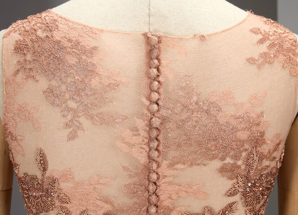 Ralph & Russo Haute Couture: Rose Gold Lace Gown and Cape Autumn/Winter 2015, Runway Look 13 - 2