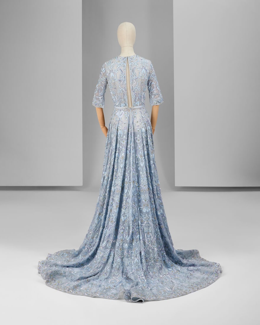 Ralph & Russo Haute Couture: Pale Blue Silk Organza Gown Spring/Summer 2017, Runway Look 22 - 4