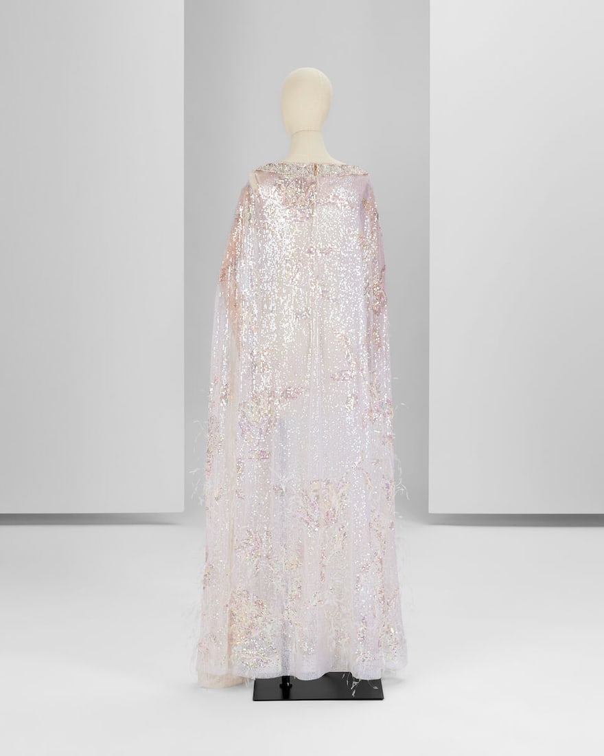 Ralph & Russo Haute Couture: Iridescent White Tulle Off-the-Shoulder Gown and Cape Autumn/Winter - 3