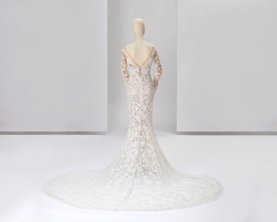 Ralph & Russo Haute Couture: White Embroidered Sheer Tulle Gown Spring/Summer 2015, Runway Look  - 2