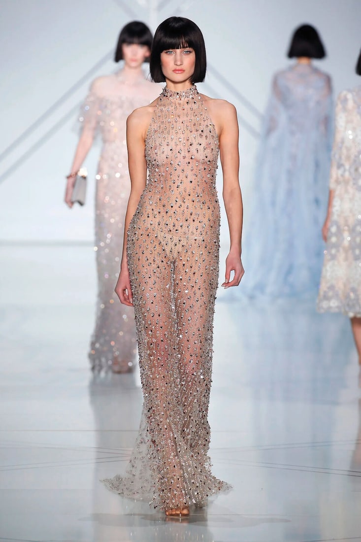 Ralph & Russo Haute Couture: Blush Sheer Tulle Gown Spring/Summer 2017, Runway Look 39 - 2