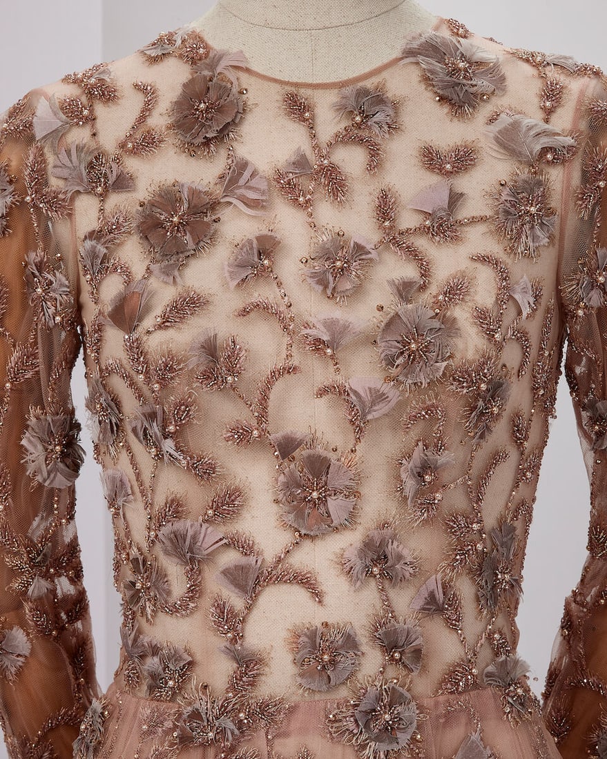 Ralph & Russo Haute Couture: Dusky Pink Silk Organza and Tulle Embroidered Gown Autumn/Winter 20 - 2