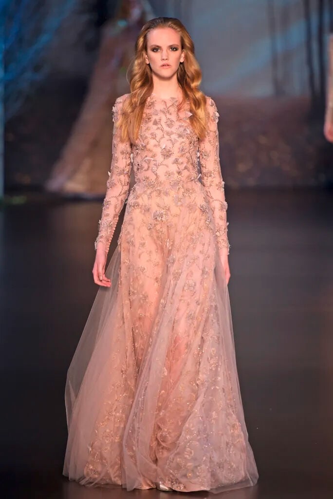 Ralph & Russo Haute Couture: Dusky Pink Silk Organza and Tulle Embroidered Gown Autumn/Winter 20 - 4