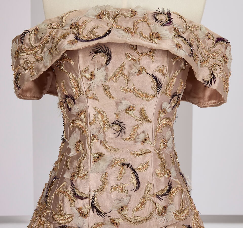 Ralph & Russo Haute Couture Exclusive: Light Bronze Silk Zibeline Gown - 2