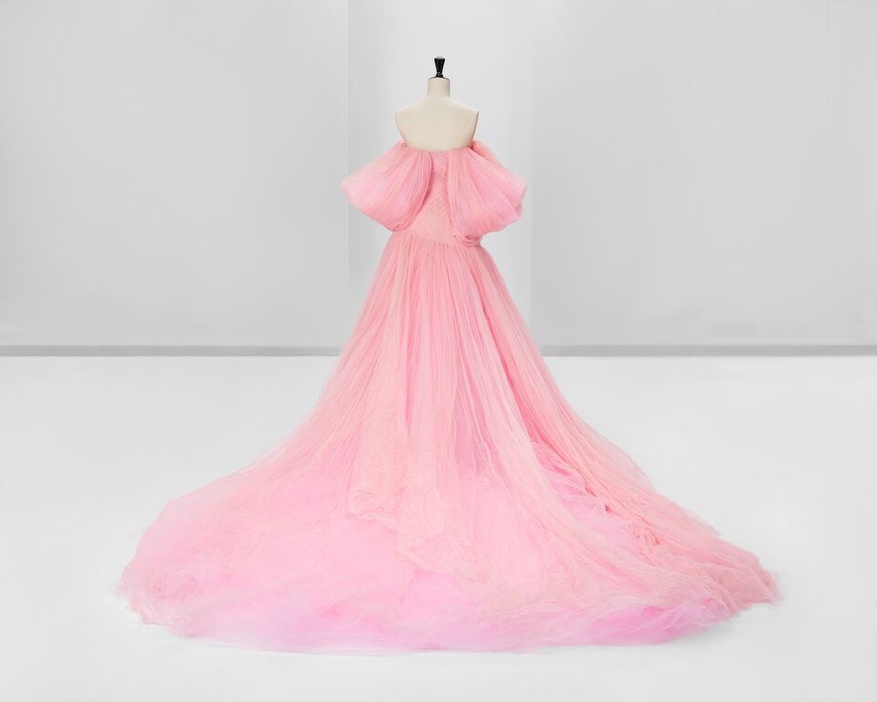 Ralph & Russo Haute Couture: Pale Pink Tulle Ballgown Autumn/Winter 2020, Look 49 - 2