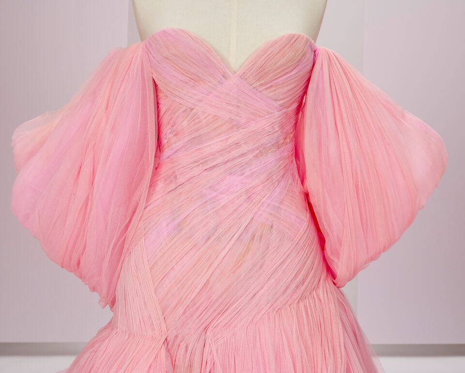 Ralph & Russo Haute Couture: Pale Pink Tulle Ballgown Autumn/Winter 2020, Look 49 - 3