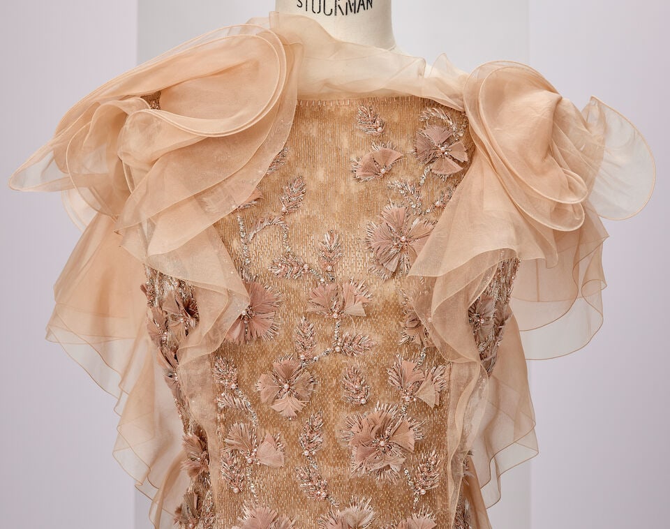 Ralph & Russo Haute Couture: Gold Embroidered Silk Organza Gown Autumn/Winter 2015, Runway Look  - 2