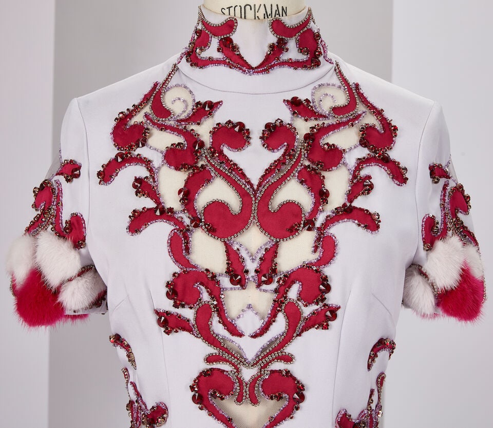 Ralph & Russo Haute Couture: Lilac and Raspberry Mini Dress Autumn/Winter 2019, Runway Look 27 - 2