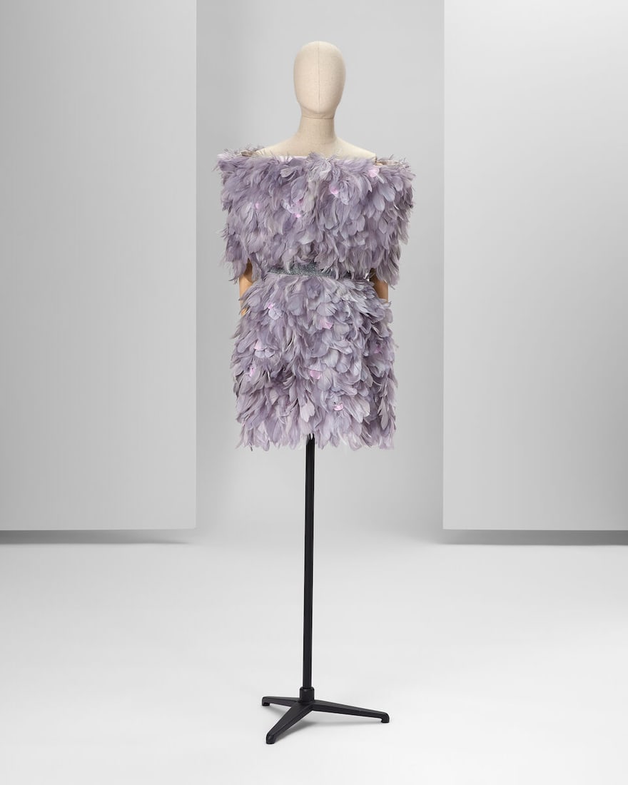 Ralph & Russo Haute Couture: Lavender Grey Silk Organza Mini Dress and Bolero Spring/Summer 2016: Ralph & Russo Haute Couture: Lavender Grey Silk Organza Mini Dress and Bolero Spring/Summer 2016, Runway Look 21 Lavender grey silk organza mini dress and matching bolero, luxuriantly embroidered