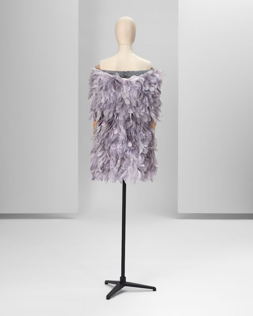 Ralph & Russo Haute Couture: Lavender Grey Silk Organza Mini Dress and Bolero Spring/Summer 2016 - 2