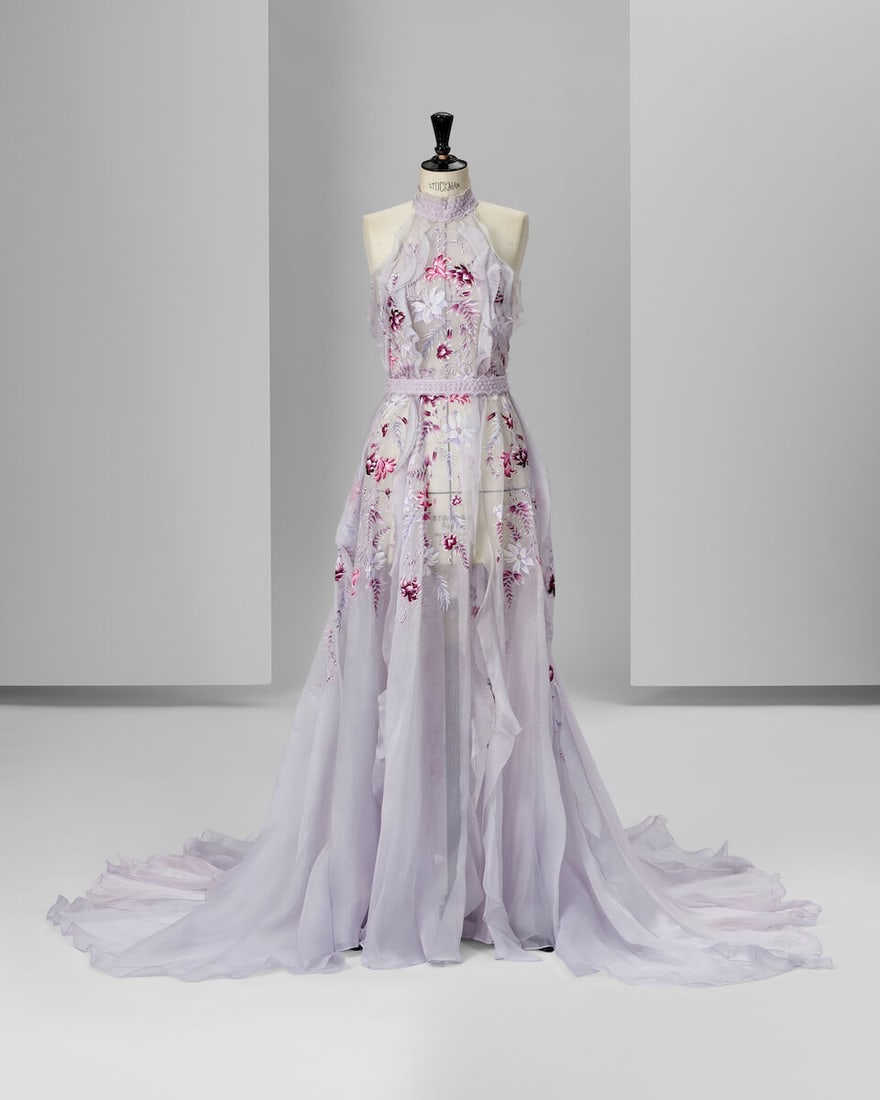 Ralph & Russo Haute Couture: Ice Lavender Hand-Painted Silk Organza Gown Autumn/Winter 2016, Run (1 of 4)