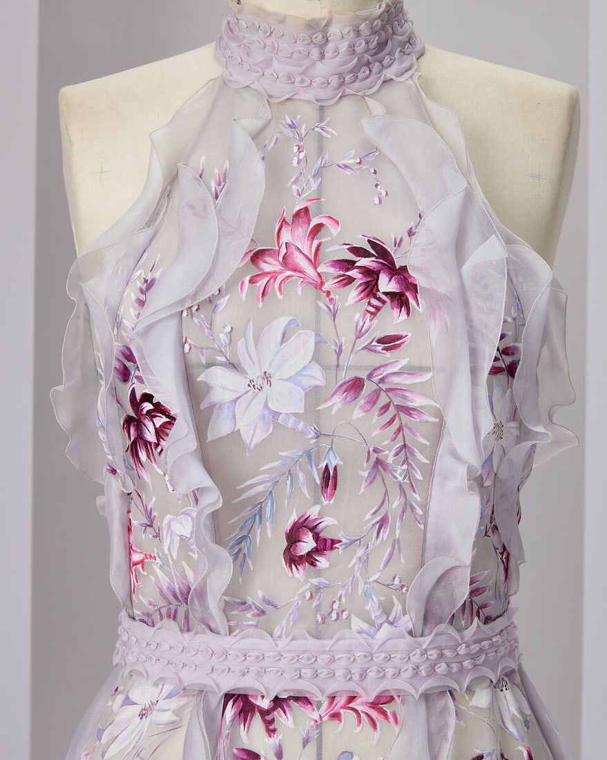 Ralph & Russo Haute Couture: Ice Lavender Hand-Painted Silk Organza Gown Autumn/Winter 2016, Run - 2