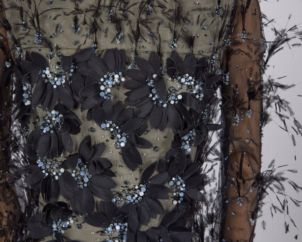 Ralph & Russo Haute Couture: Black Tulle and Feather Cocktail Dress Spring/Summer 2017, Runway L - 2