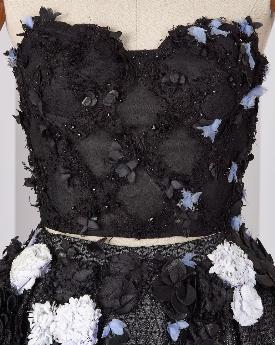 Ralph & Russo Haute Couture: Black Embellished Bustier and Skirt Spring/Summer 2015, Runway Look - 3