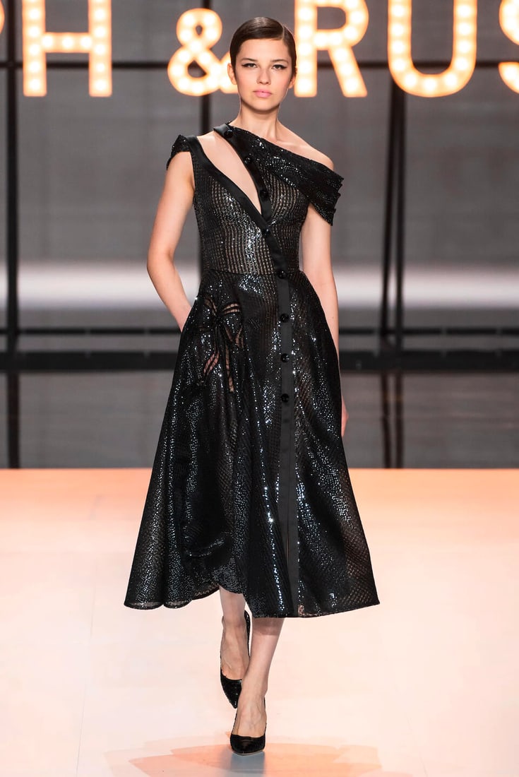 Ralph & Russo Haute Couture: Black and Silver Sequin Cocktail Dress Spring/Summer 2019, Runway L - 2