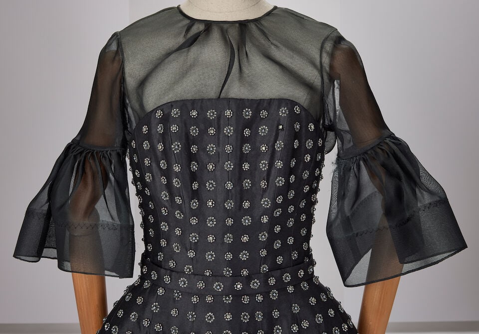 Ralph & Russo Haute Couture: Black Silk Zibeline Embroidered Dress and Blouse Autumn/Winter 2014 - 2