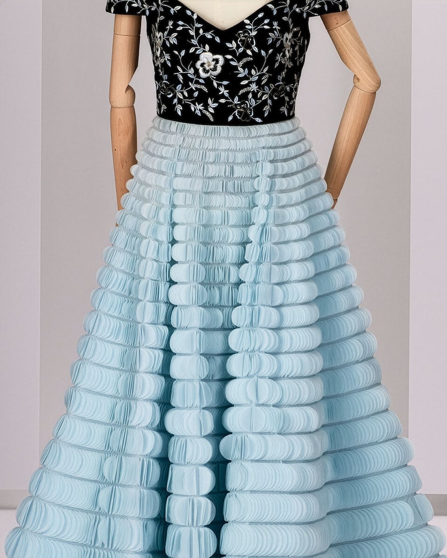 Ralph & Russo Haute Couture Exclusive: Aquamarine Silk Organza Ballgown - 2