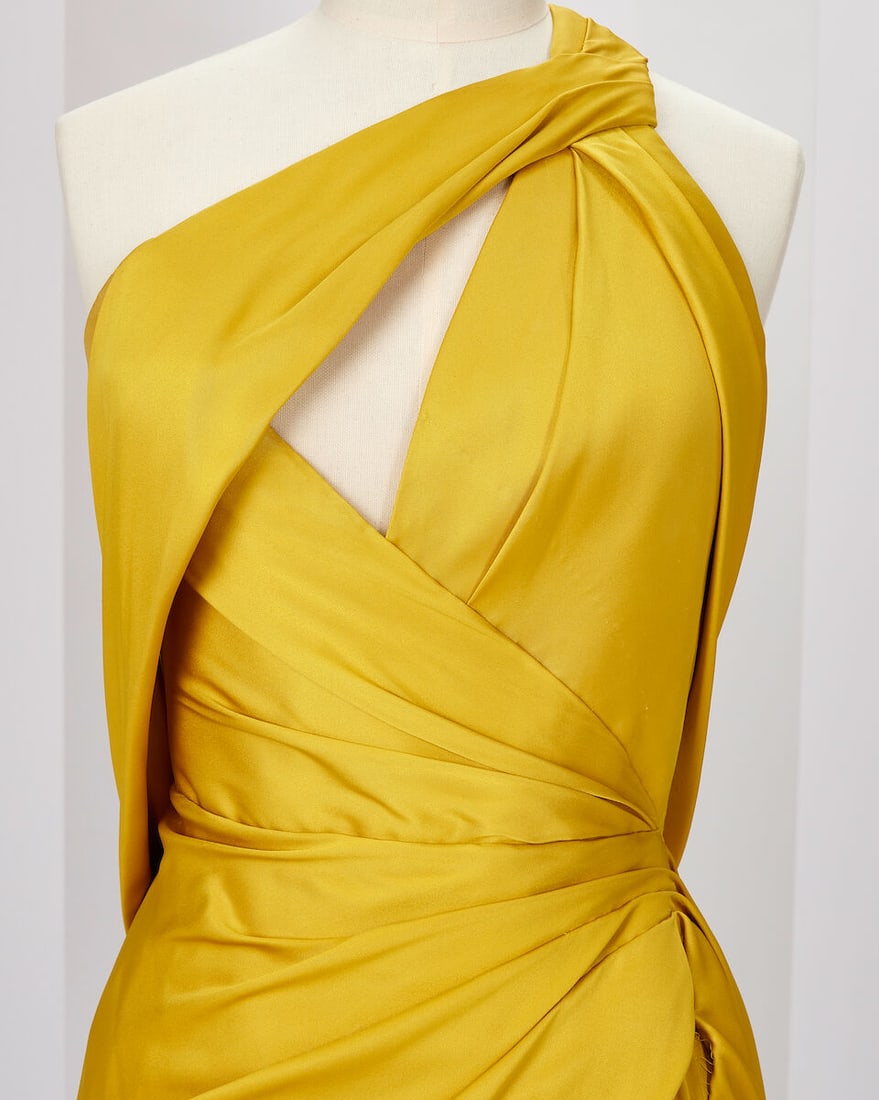 Ralph & Russo Haute Couture Exclusive: Mustard Silk Satin Gown - 2