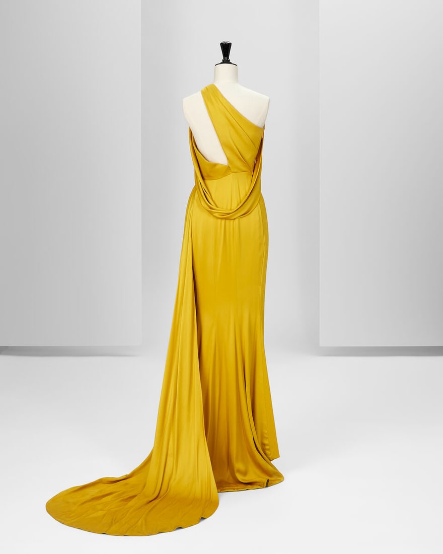 Ralph & Russo Haute Couture Exclusive: Mustard Silk Satin Gown - 3