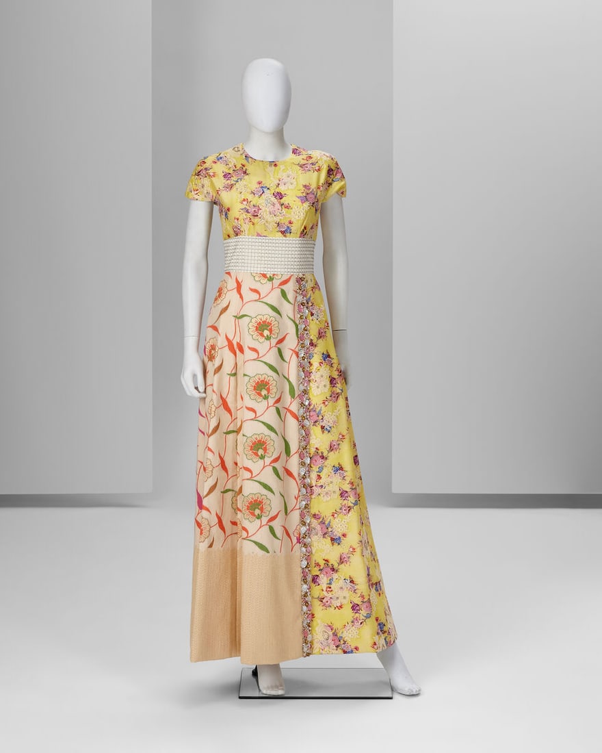 Ralph & Russo Haute Couture Exclusive: Custom Made Multicolour Patchwork Cocktail Dress: Ralph & Russo Haute Couture Exclusive: Custom Made Multicolour Patchwork Cocktail Dress Patchwork cotton jacquard embellished with multicolour Swarovski crystal hand embroidery, fitted bodice