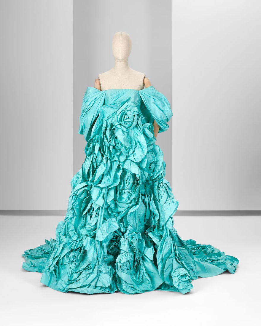 Ralph & Russo Haute Couture: Oceana Taffeta Ballgown Spring/Summer 2020, Runway Look 47: Ralph & Russo Haute Couture: Oceana Taffeta Ballgown Spring/Summer 2020, Runway Look 47 Oceana silk taffeta off-the-shoulder ballgown, featuring voluminous sleeves and enriched with handmade