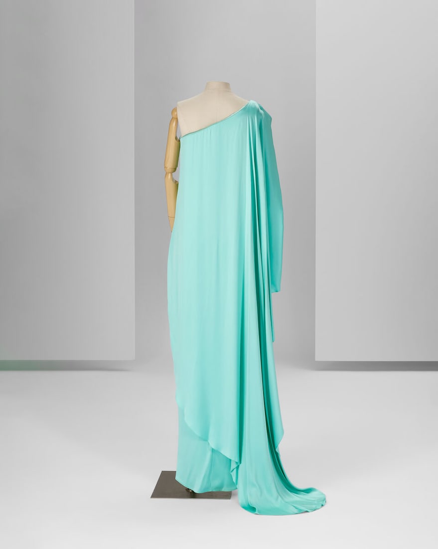 Ralph & Russo Ready To Wear: Oceana Blue Satin Dress - 2