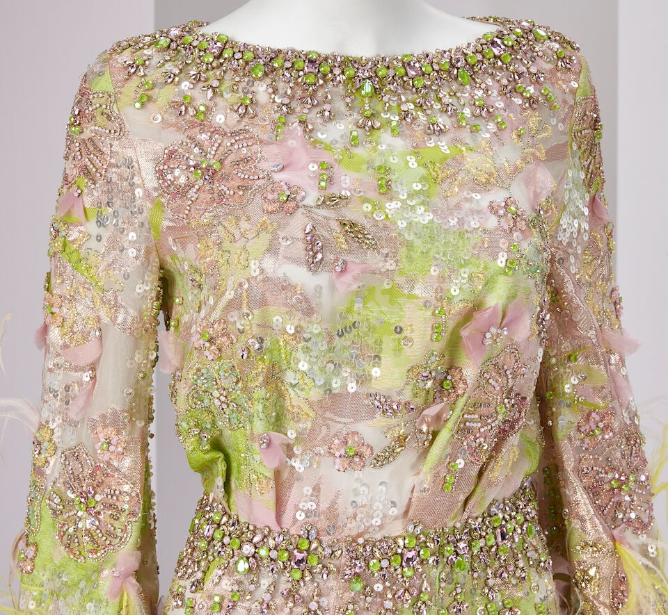 Ralph & Russo Haute Couture: Pink and Chartreuse Jumpsuit Spring/Summer 2020, Runway Look 6 - 2