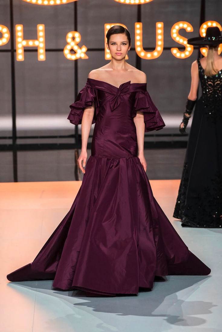 Ralph & Russo Haute Couture: Plum Silk Taffeta Ballgown Spring/Summer 2019, Runway Look 50 - 4