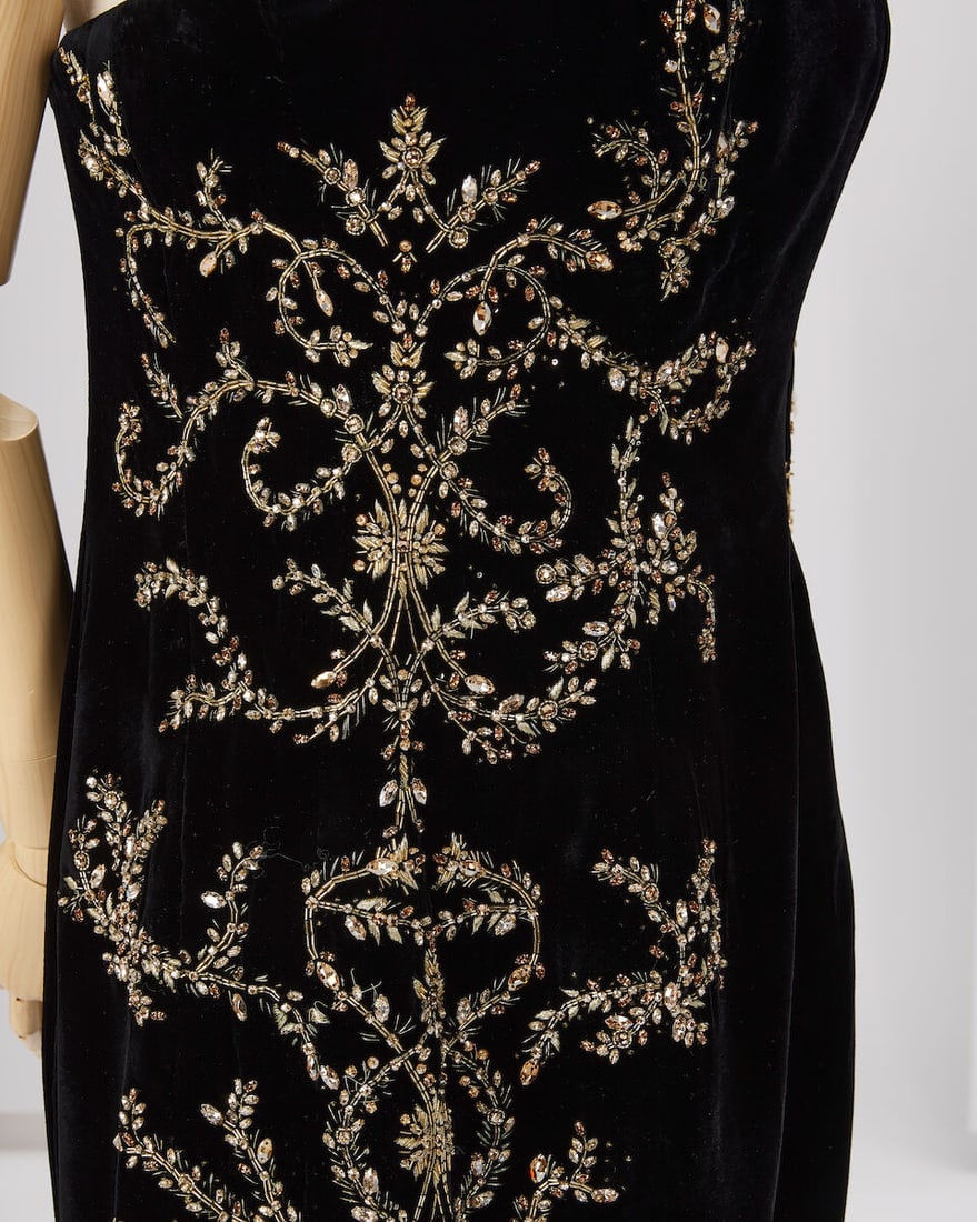 Ralph & Russo Haute Couture: Black Velvet Gold Embellished Gown Spring/Summer 2018, Runway Look  - 2