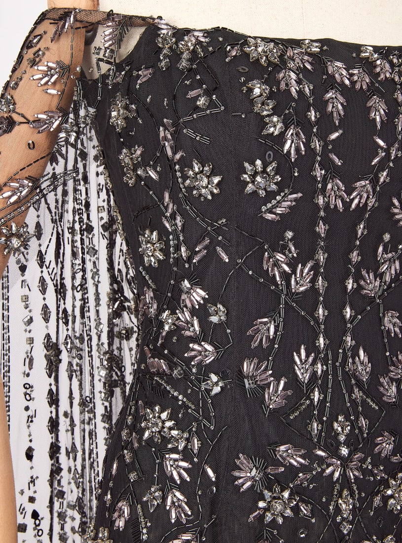 Ralph & Russo Haute Couture Exclusive: Black Embroidered Cape Gown - 2