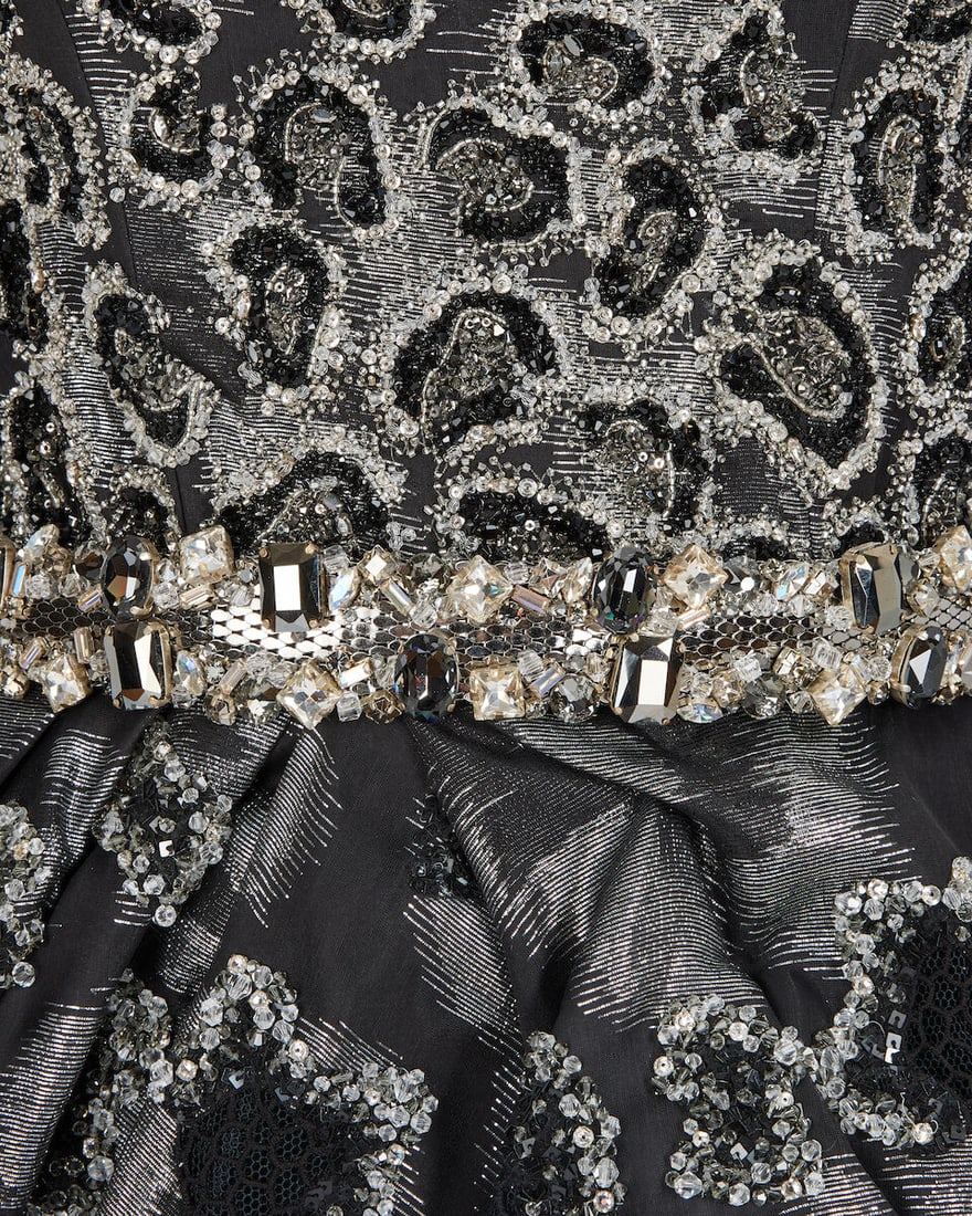 Ralph & Russo Haute Couture: Black and Silver Playsuit with Train Spring/Summer 2019, Runway Loo - 2